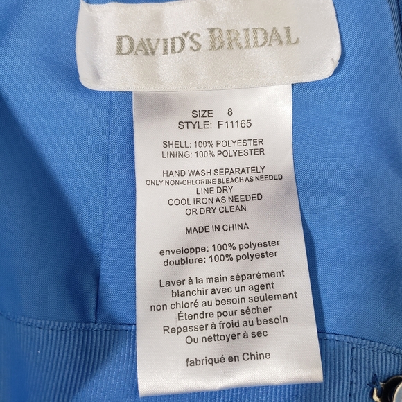 David's Bridal Strapless blue gown dress - Picture 14 of 14